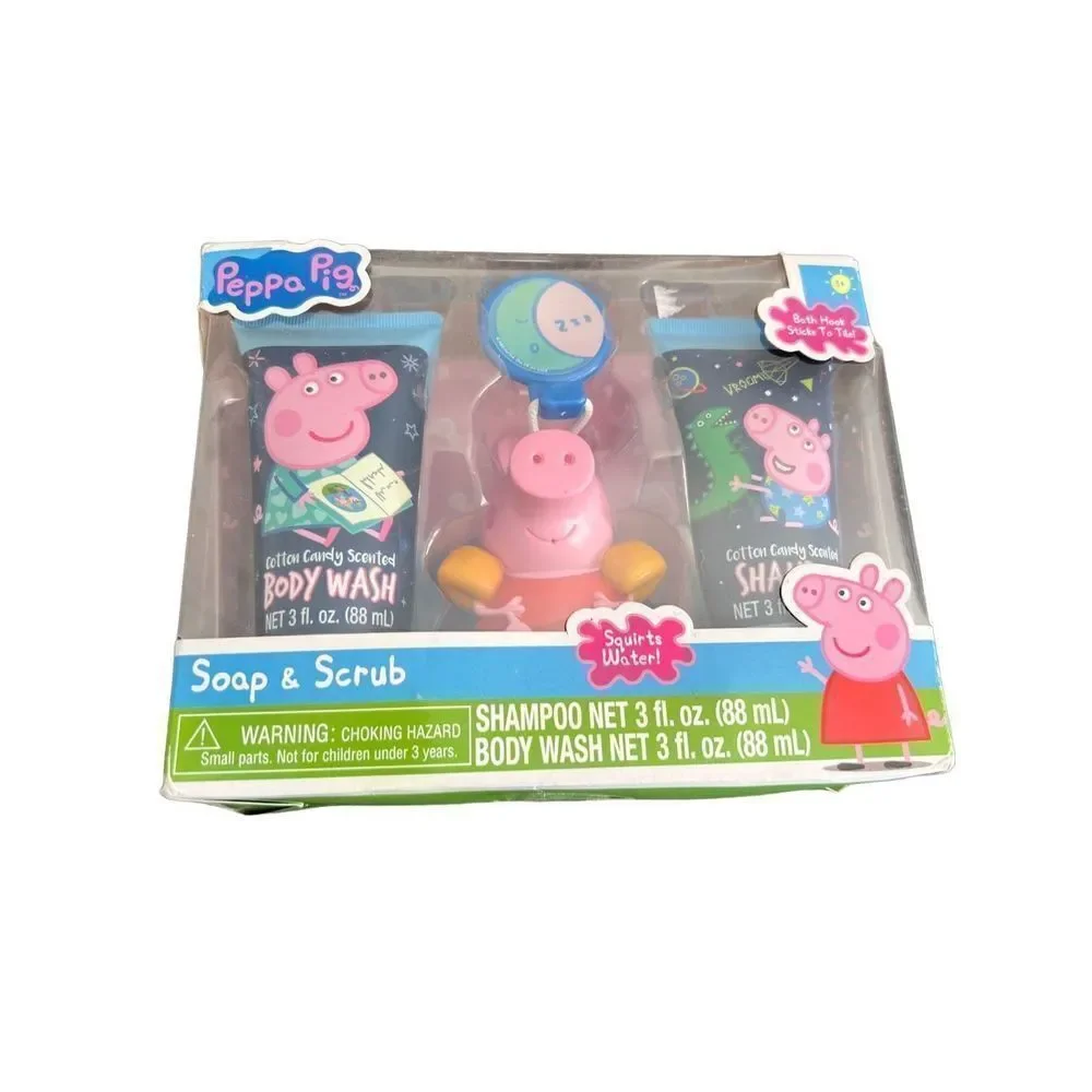 PEPPA PIG Soap & Scrub KIDS GIFT SET Body Wash Bath Pouf and Shampoo - Picture 2 of 7
